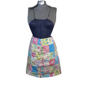 Catherine Stewart for Belle Pointe Patchwork Style Skirt Pink/Blue Size 12
